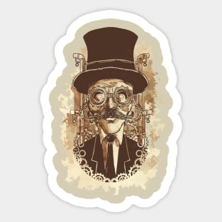 Retro Futurism Steampunk Adventure Gentleman 1 Sticker